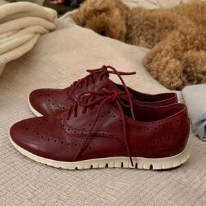 Red Leather womens Shoes Cole haan